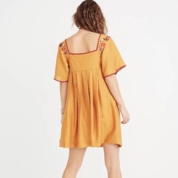 Madewell Flower Cottagecore Flutter Sleeve Yoke Square Neck Mini Dress Size XXS - Picture 2 of 7